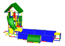 Quadro Universal with Curved Slide and Pool XXL C0136